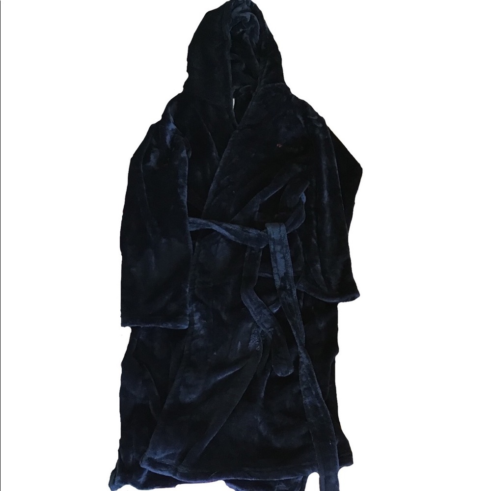 Fluffy navy blue robe